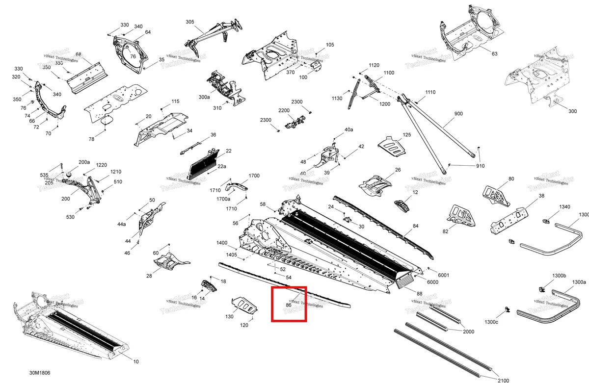 Деталь 518328429 на схеме узла 2018 Ski-Doo GRAND TOURING 900 AC Frame Grand Touring - 900 Ace