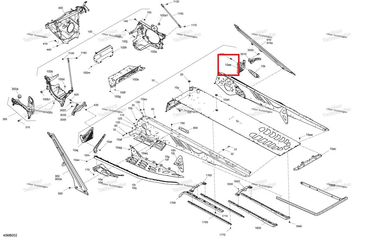 Деталь 518328460 на схеме узла 2022 Ski-Doo BACKCOUNTRY 146 850 E-TEC - XRS Frame - System
