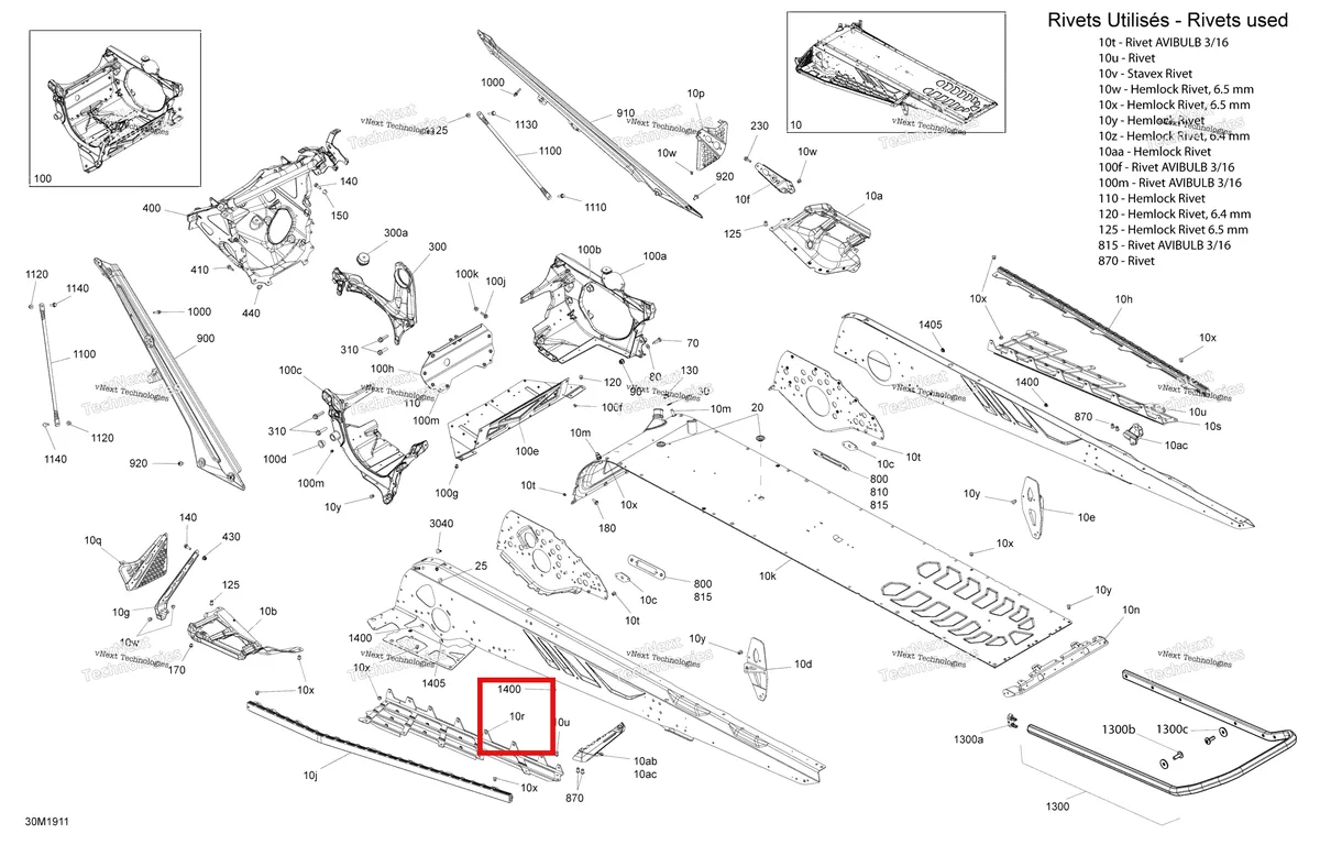 Деталь 518328471 на схеме узла 2019 Ski-Doo FREERIDE 154 850 E-TEC Frame - 154