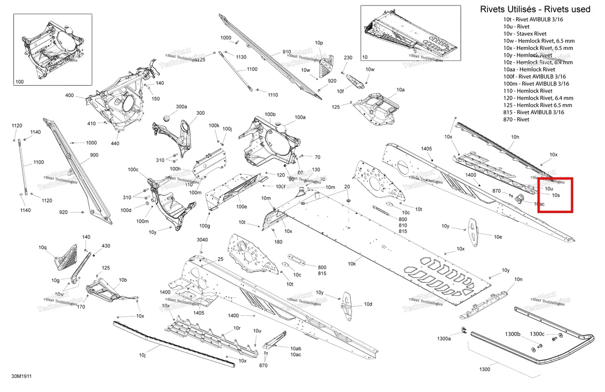 Деталь 518328473 на схеме узла 2019 Ski-Doo FREERIDE 154 850 E-TEC Frame - 154