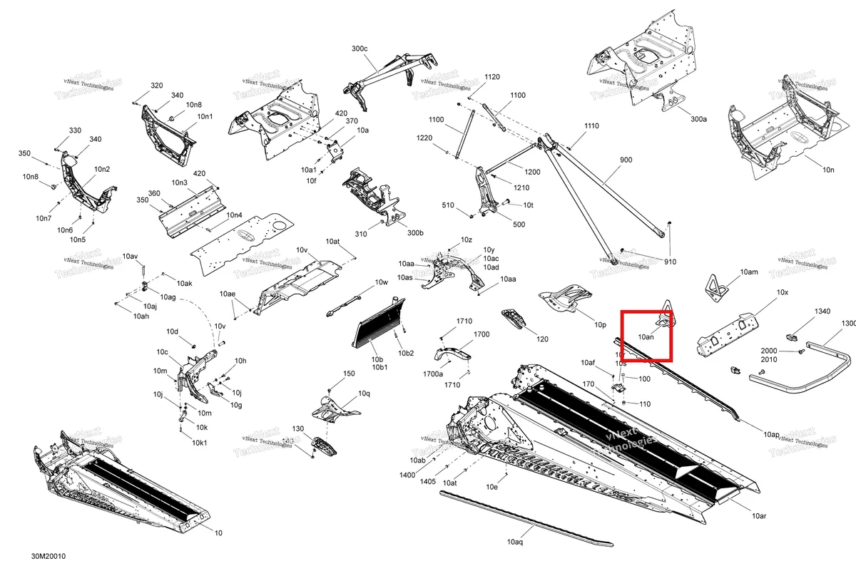 Деталь 518328789 на схеме узла 2020 Ski-Doo RENEGADE 600 CARB Frame