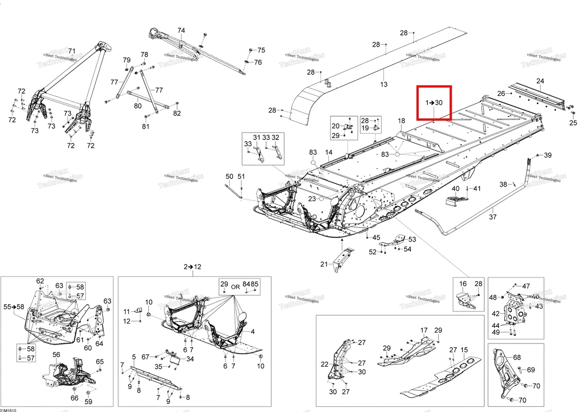 Деталь 518328842 на схеме узла 2016 Ski-Doo EXPEDITION - LE-SE-Xtreme 2-STROKE Frame