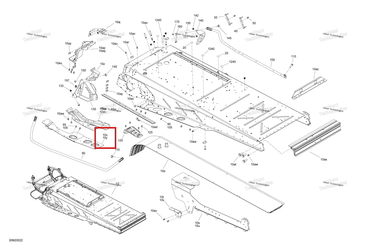 Деталь 518328853 (Подножка правая) на схеме узла 2020 Ski-Doo EXPEDITION SWT 900 ACE Frame - System - Rear Section