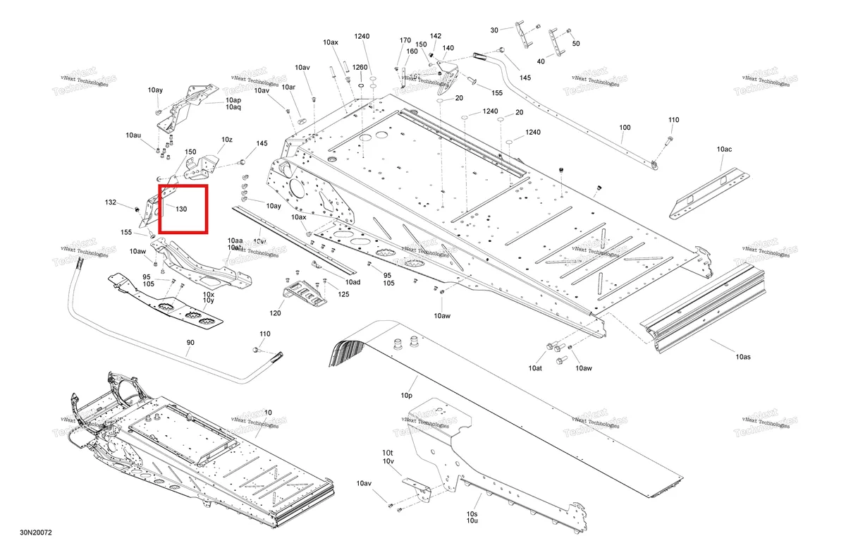 Деталь 518328921 (Деталь Black Lh Toe Hook) на схеме узла 2020 Ski-Doo SKANDIC SWT 600HO E-TEC Frame - System - Rear Section
