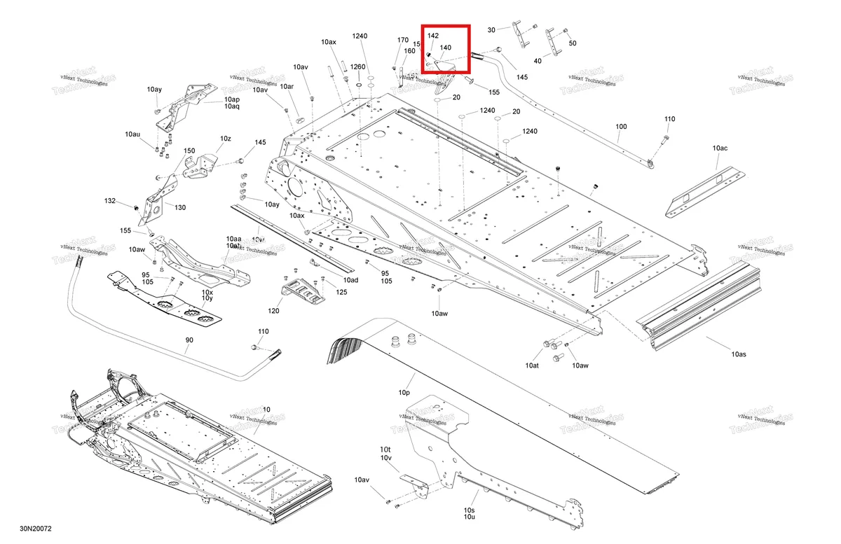 Деталь 518328922 (Деталь Black Rh Toe Hook) на схеме узла 2020 Ski-Doo SKANDIC SWT 600HO E-TEC Frame - System - Rear Section