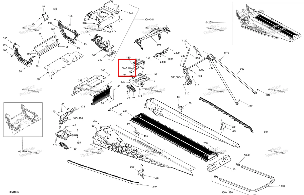 Деталь 518328940 (Деталь Rh Stirrup) на схеме узла 2018 Ski-Doo SUMMIT 600HO E-TEC Frame Summit - 600Ho E-Tec