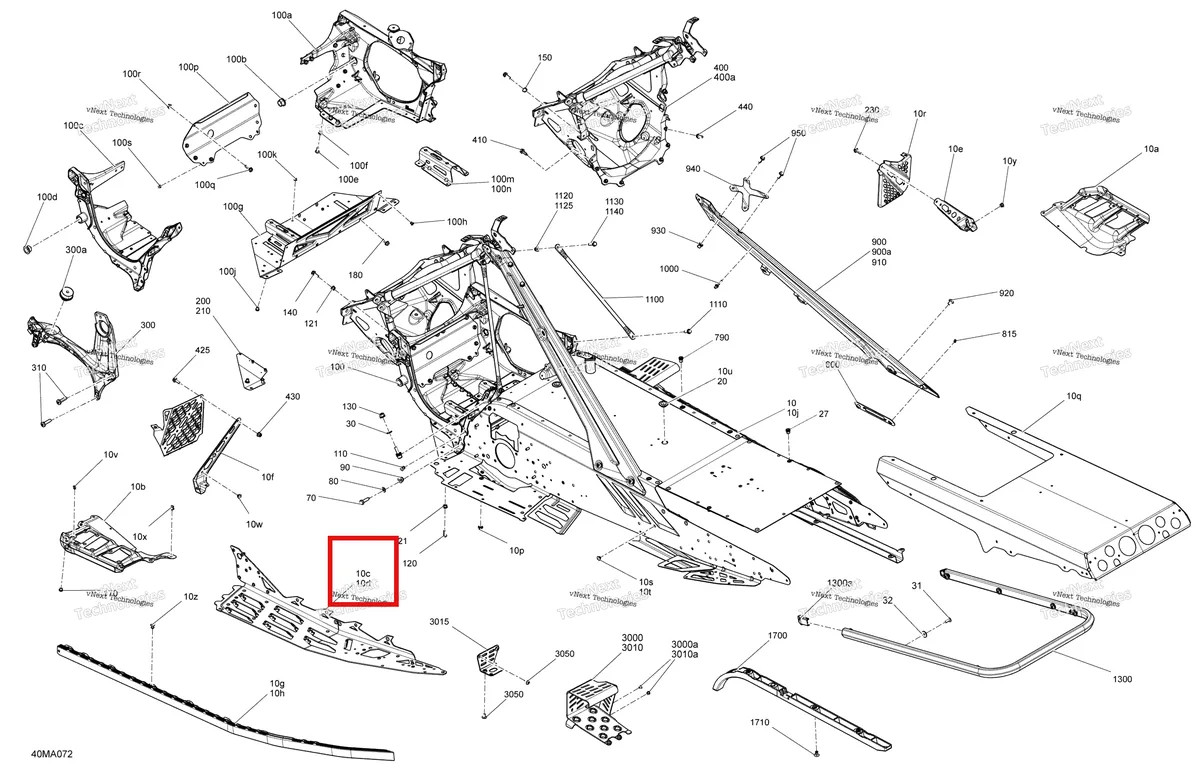 Деталь 518329010 на схеме узла 2021 Ski-Doo MXZ 600RS Frame - System