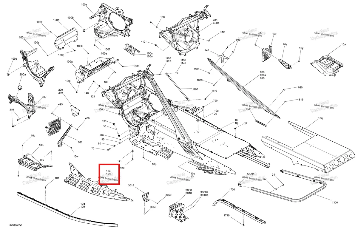 Деталь 518329011 на схеме узла 2021 Ski-Doo MXZ 600RS Frame - System