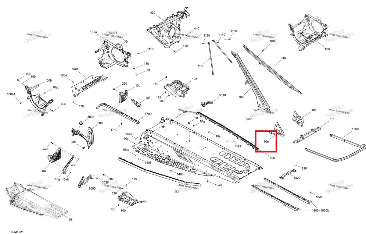 Деталь 518329031 на схеме узла 2017 Ski-Doo RENEGADE - 2-STROKE - 850 E-TEC Frame - All Models