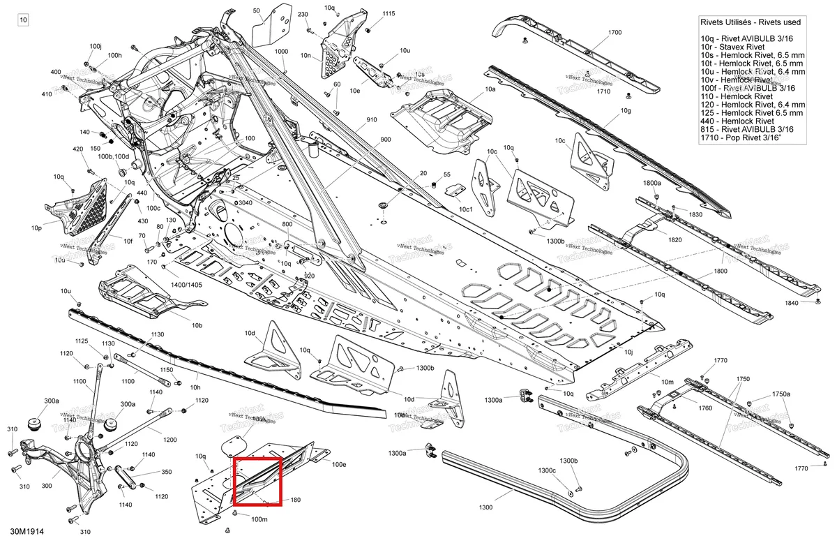 Деталь 518329049 на схеме узла 2019 Ski-Doo EXPEDITION SPORT 900 ACE Frame - Package Sport
