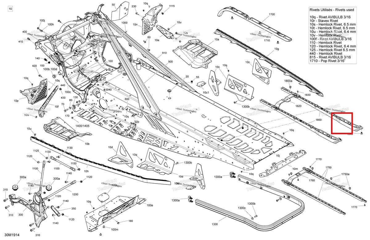 Деталь 518329077 на схеме узла 2019 Ski-Doo EXPEDITION SPORT 900 ACE Frame - Package Sport