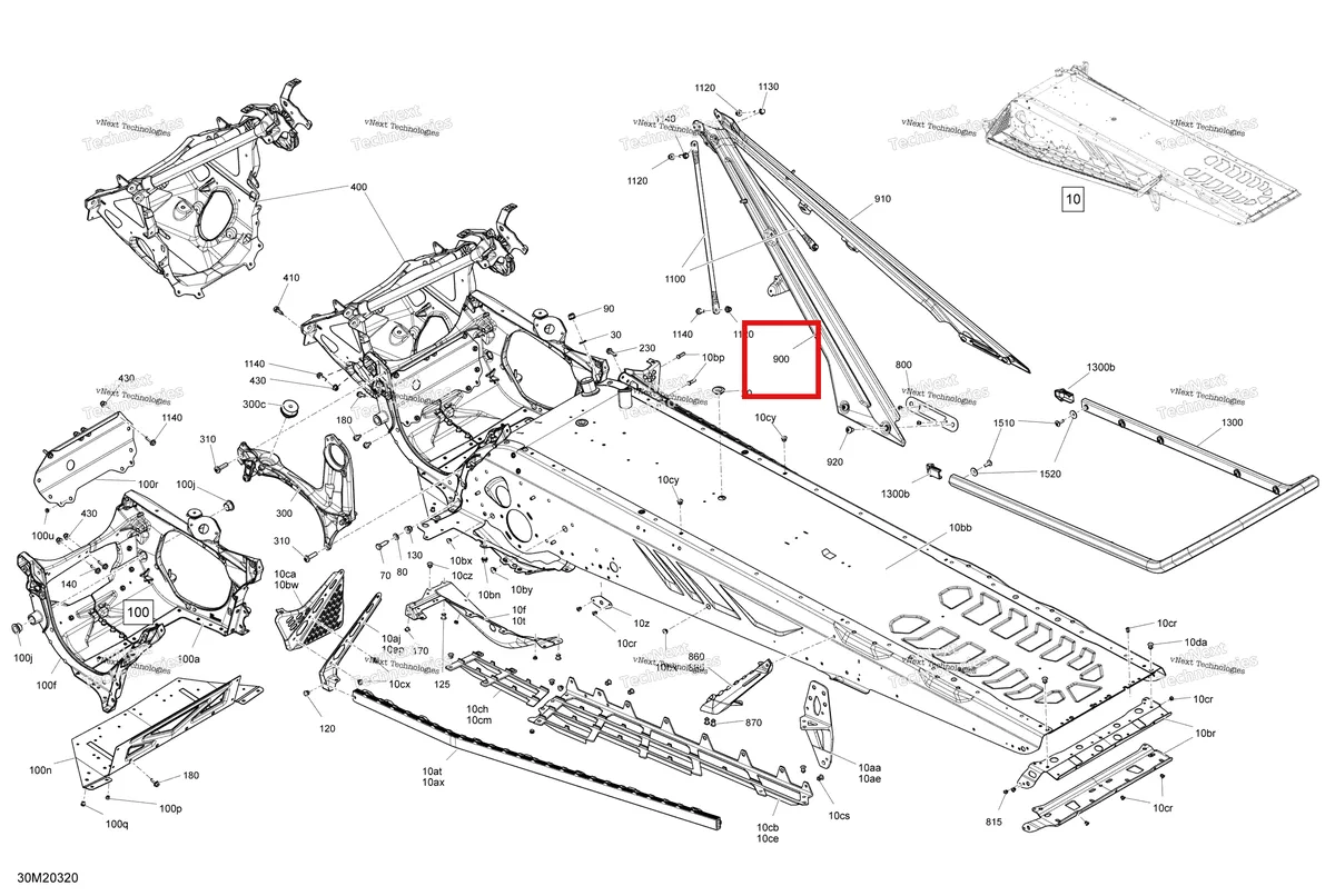 Деталь 518329079 на схеме узла 2020 Ski-Doo SUMMIT 850 E-TEC Turbo Frame - System