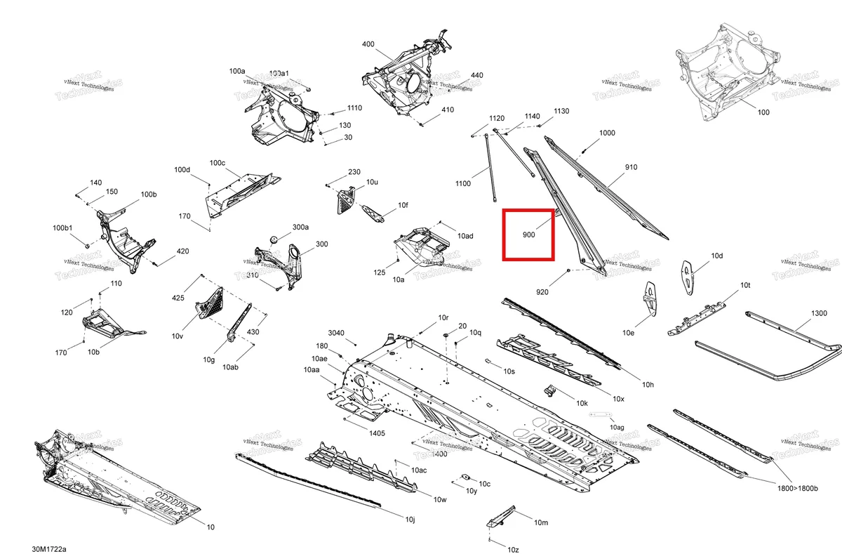 Деталь 518329081 на схеме узла 2017 Ski-Doo SUMMIT - 850 E-TEC Frame - Package X