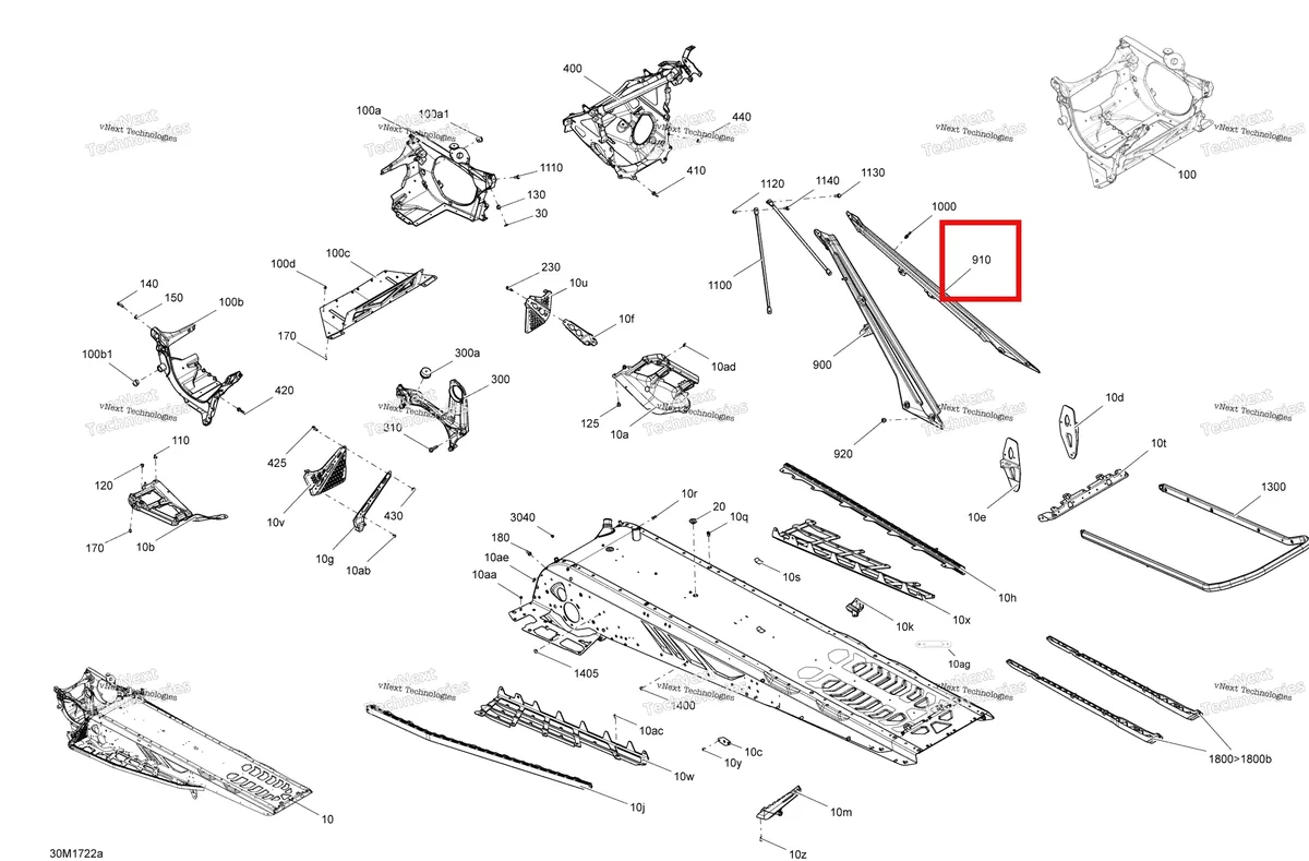 Деталь 518329082 на схеме узла 2017 Ski-Doo SUMMIT - 850 E-TEC Frame - Package X