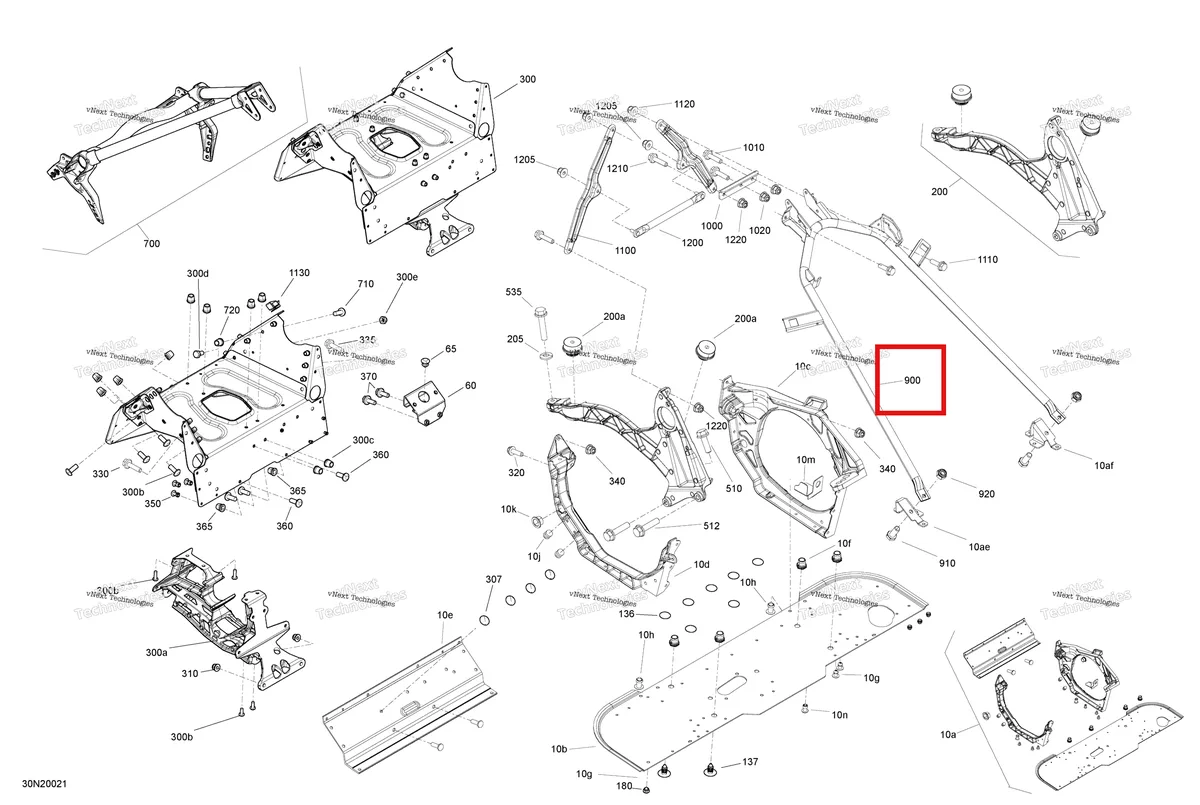 Деталь 518329105 (Деталь Upper Support Tube) на схеме узла 2020 Ski-Doo EXPEDITION SWT 900 ACE Frame - System - Front Section