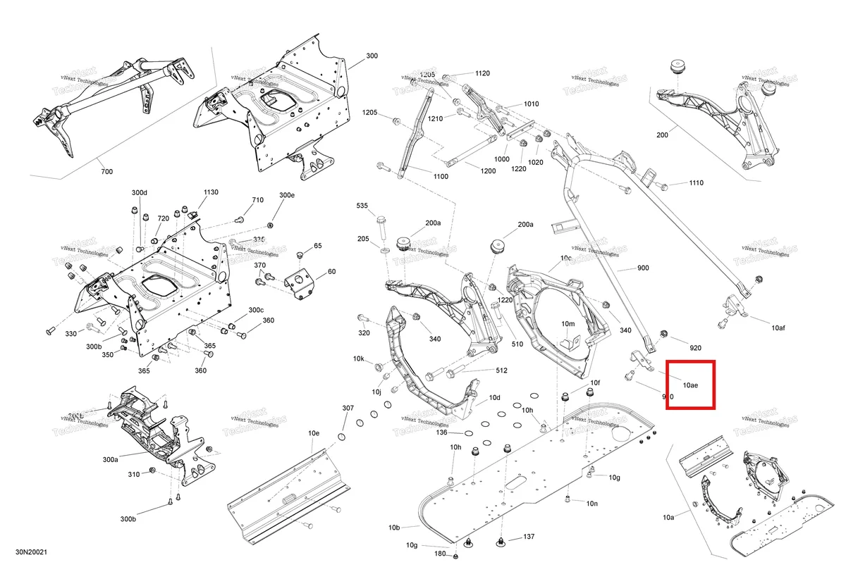 Деталь 518329109 (Деталь Lh Support Tube Bracket) на схеме узла 2020 Ski-Doo EXPEDITION SWT 900 ACE Frame - System - Front Section