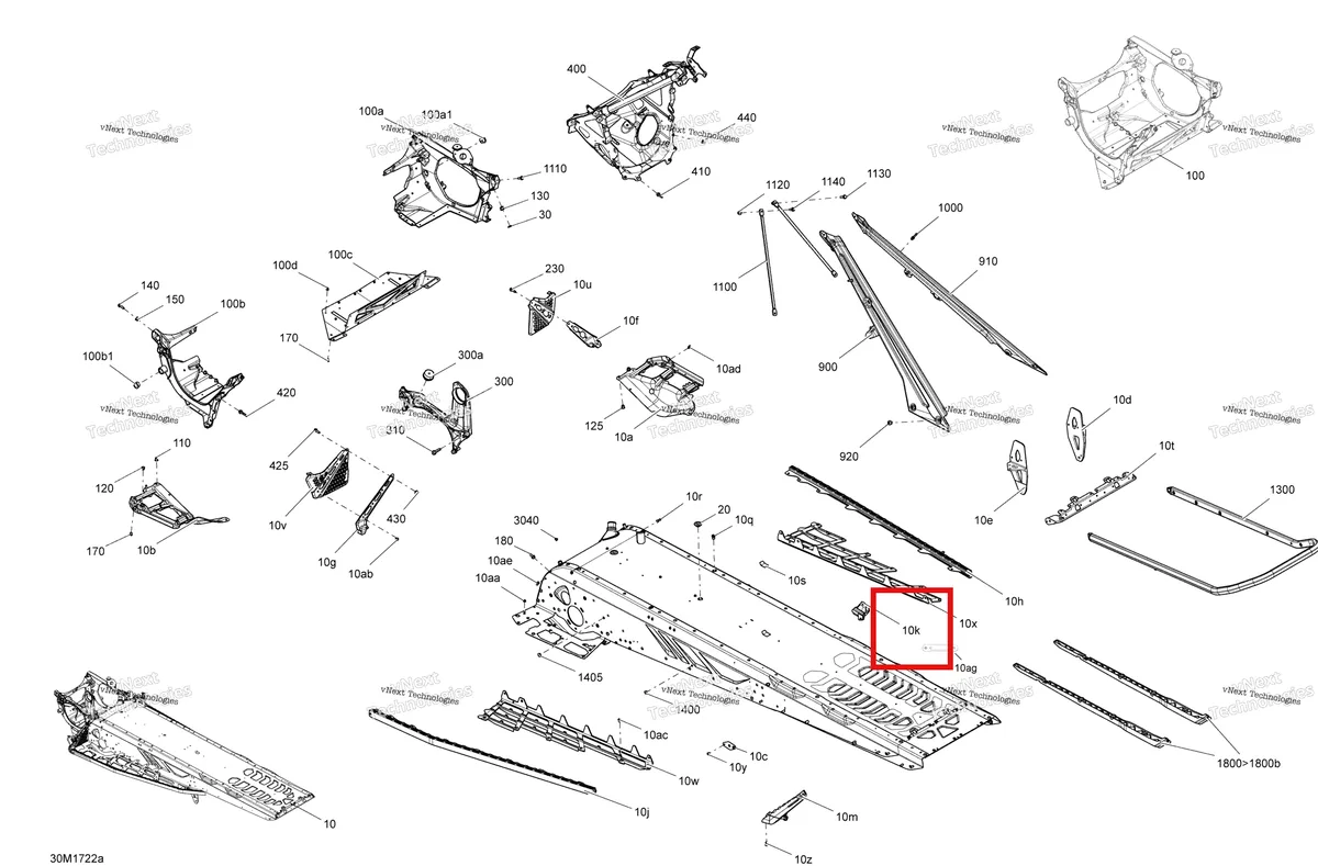 Деталь 518329122 на схеме узла 2017 Ski-Doo SUMMIT - 850 E-TEC Frame - Package X