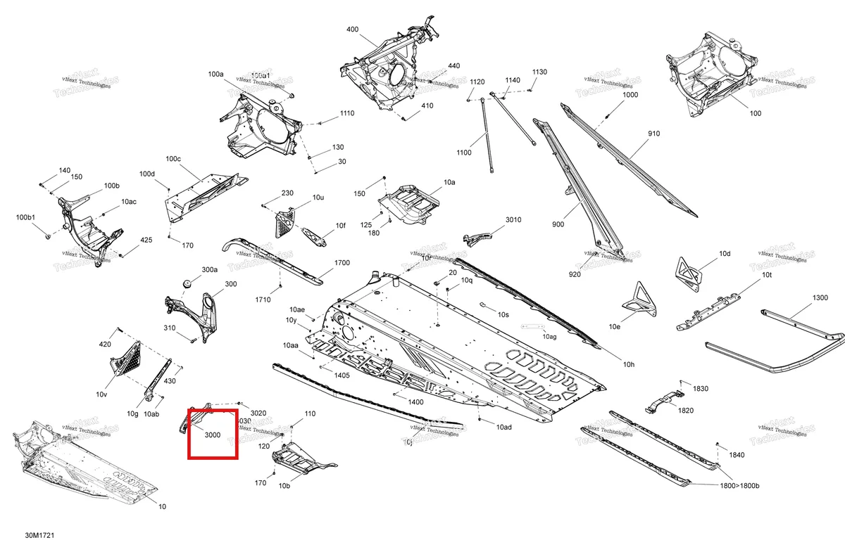 Деталь 518329132 на схеме узла 2017 Ski-Doo RENEGADE - 2-STROKE - 850 E-TEC Frame - All Models
