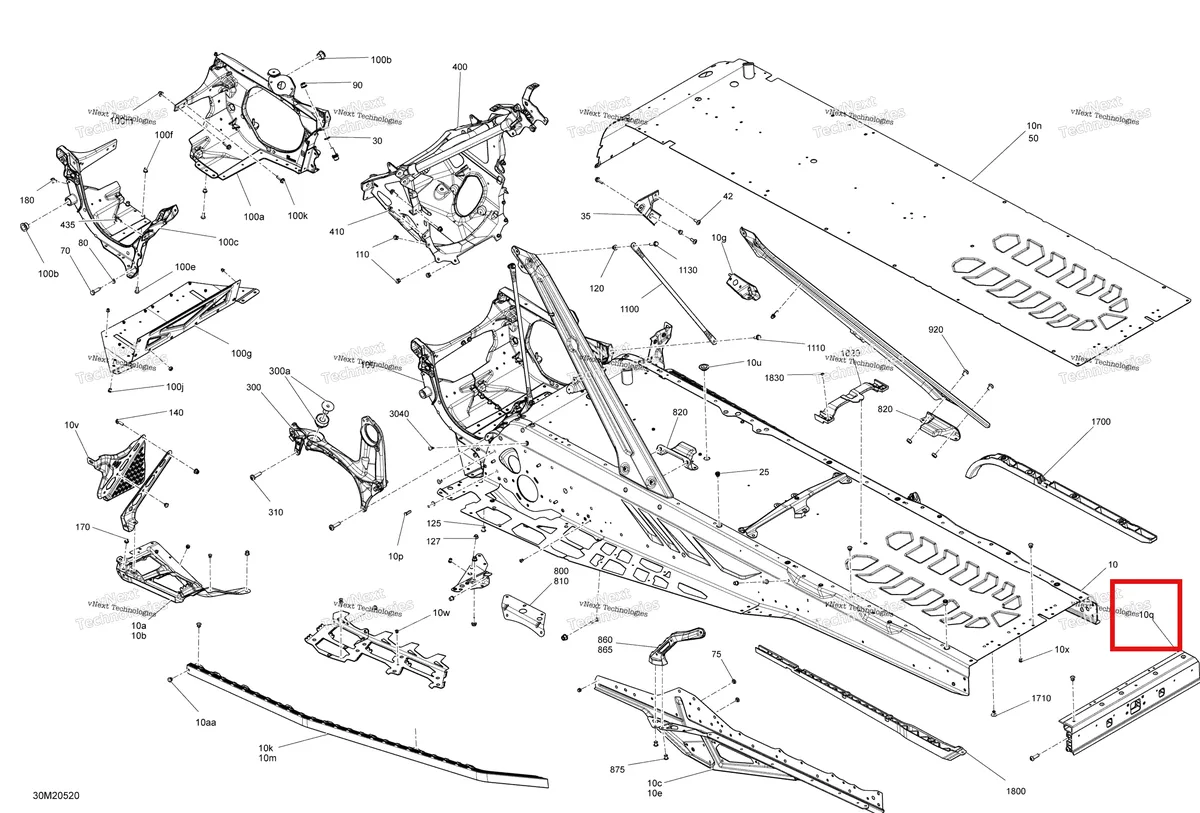 Деталь 518329354 на схеме узла 2020 Ski-Doo EXPEDITION LE/SE 600R E-TEC Frame - System - Le - Se