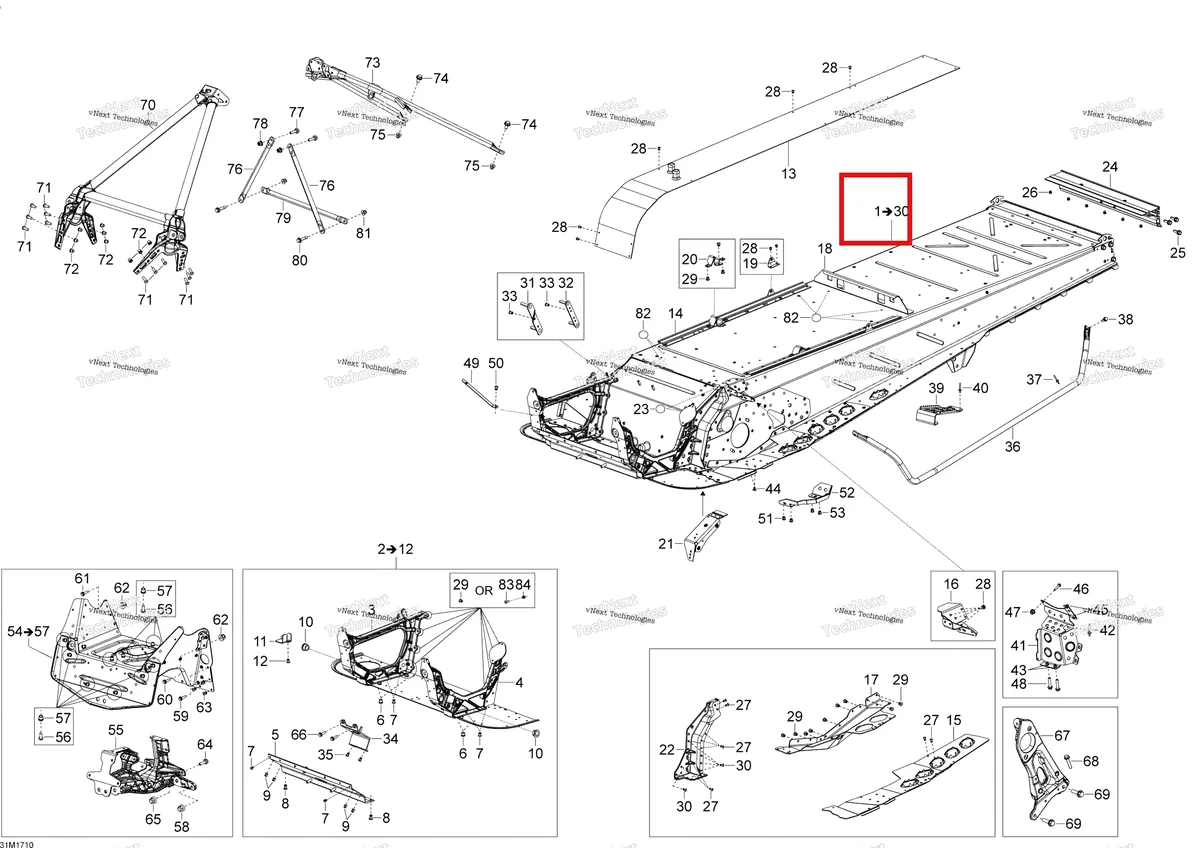 Деталь 518329394 на схеме узла 2017 Ski-Doo EXPEDITION - 2-STROKE - LE-SE-XTREME Frame