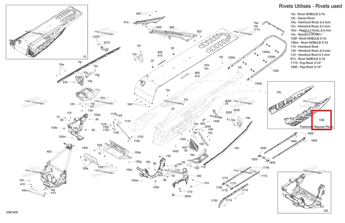 Деталь 518329620 на схеме узла 2019 Ski-Doo FREERIDE 146 850 E-TEC Frame - Package 146