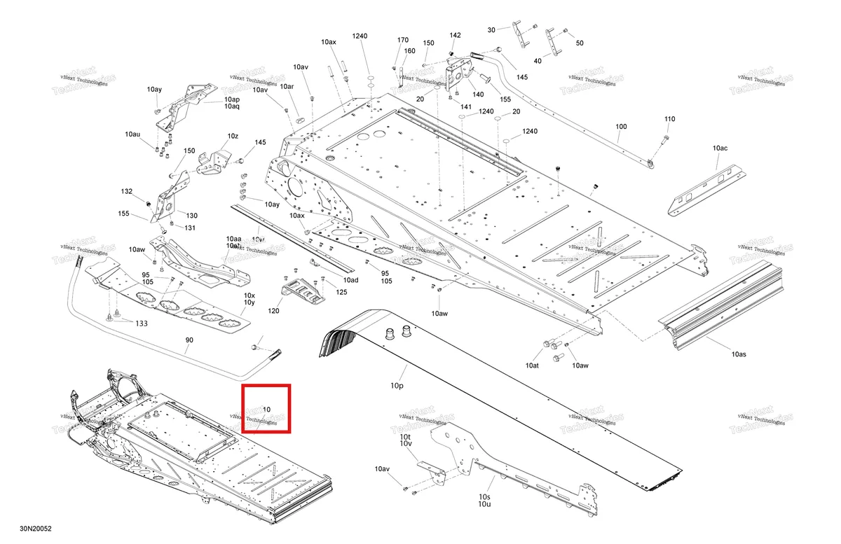 Деталь 518329696 на схеме узла 2020 Ski-Doo SKANDIC WT 900 ACE Frame - System - Rear Section