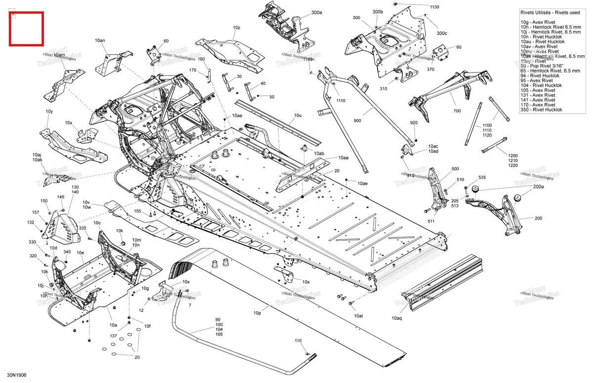 Деталь 518329697 на схеме узла 2019 Ski-Doo EXPEDITION LE-SE 1200 4-TEC Frame - 1200 4-Tec