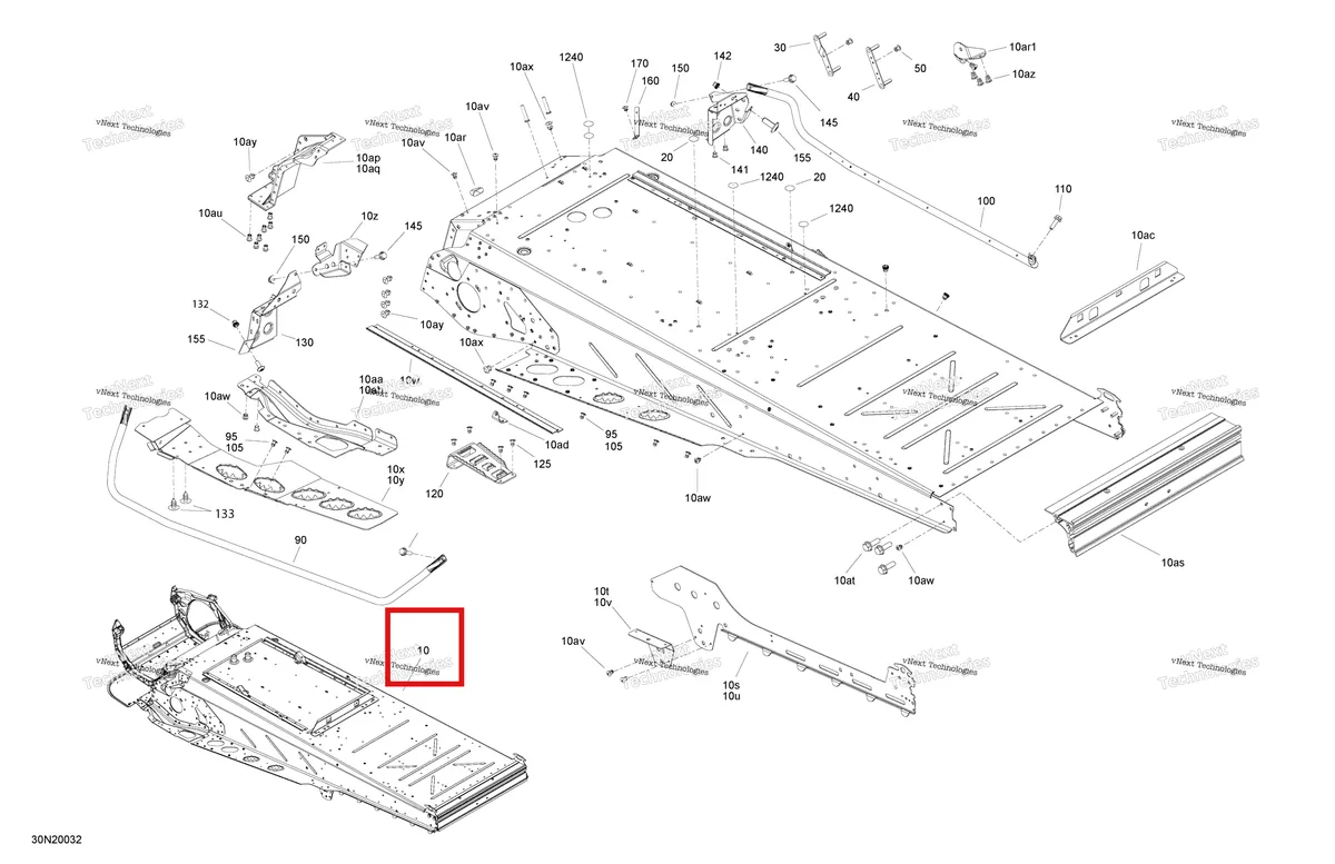 Деталь 518329715 на схеме узла 2020 Ski-Doo SKANDIC WT 550F Frame - System - Rear Section