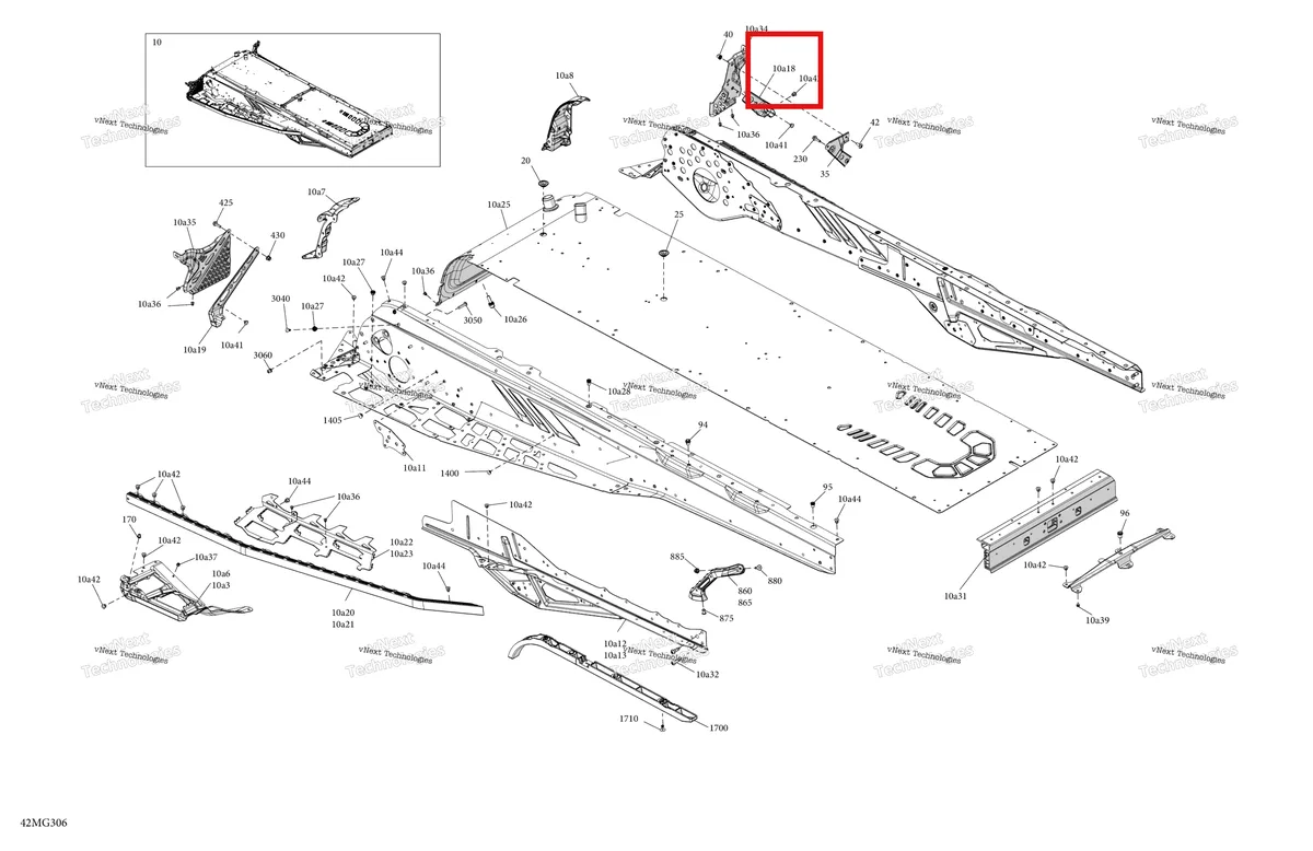Деталь 518329789 на схеме узла 2027 Ski-Doo EXPEDITION - LE - 600R E-TEC - ABVA - Neo Yellow - 20X154X1.5CSS Track Frame - System - Rear Section
