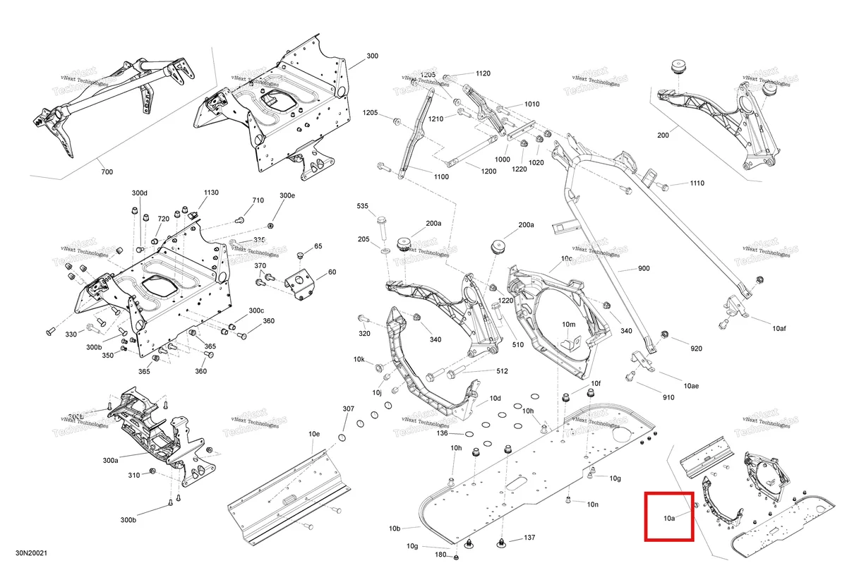 Деталь 518329825 на схеме узла 2020 Ski-Doo EXPEDITION SWT 900 ACE Frame - System - Front Section