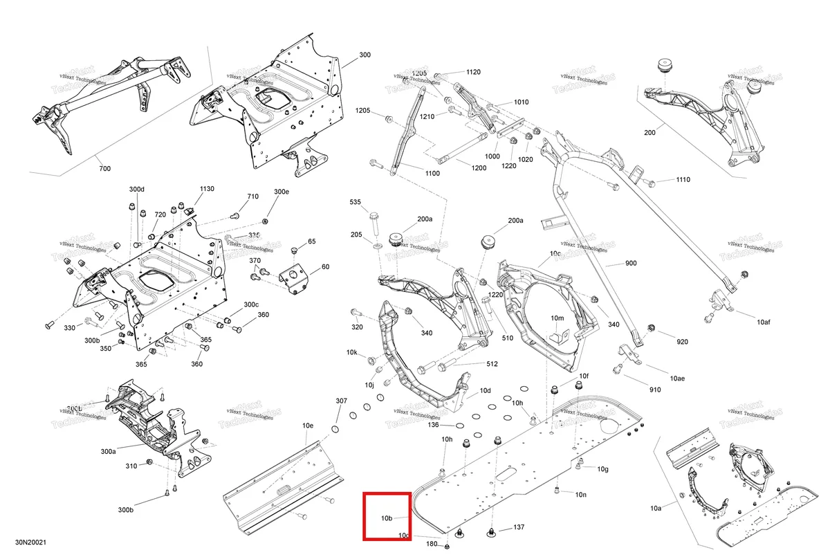 Деталь 518329826 на схеме узла 2020 Ski-Doo EXPEDITION SWT 900 ACE Frame - System - Front Section