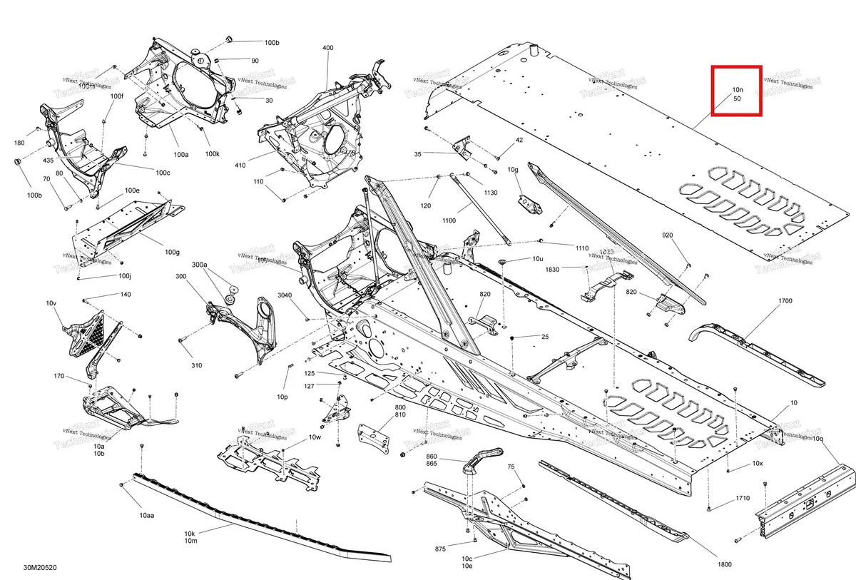 Деталь 518329835 на схеме узла 2020 Ski-Doo EXPEDITION LE/SE 600R E-TEC Frame - System - Le - Se