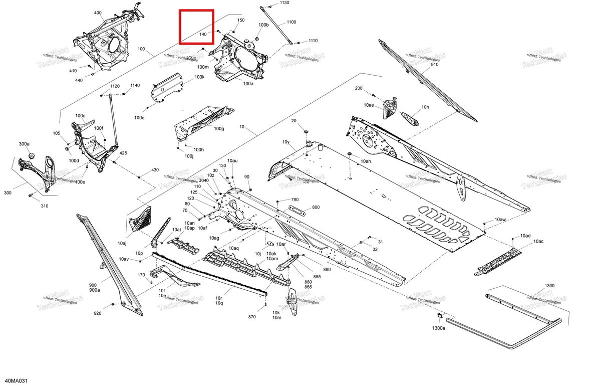 Деталь 518330167 на схеме узла 2021 Ski-Doo FREERIDE 154 850 E-TEC Turbo Frame - System - 154
