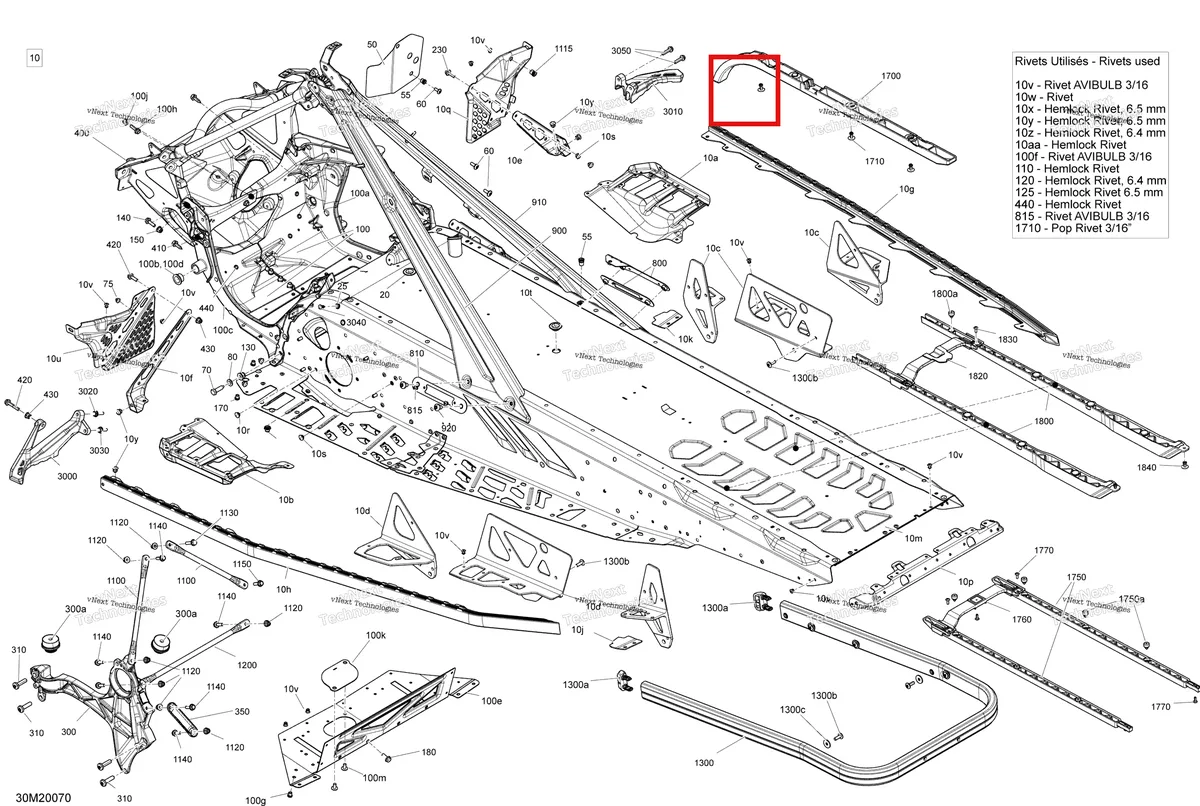 Деталь 518330278 на схеме узла 2020 Ski-Doo GRAND TOURING 900 ACE Turbo Frame - System Model 137 - Ltd