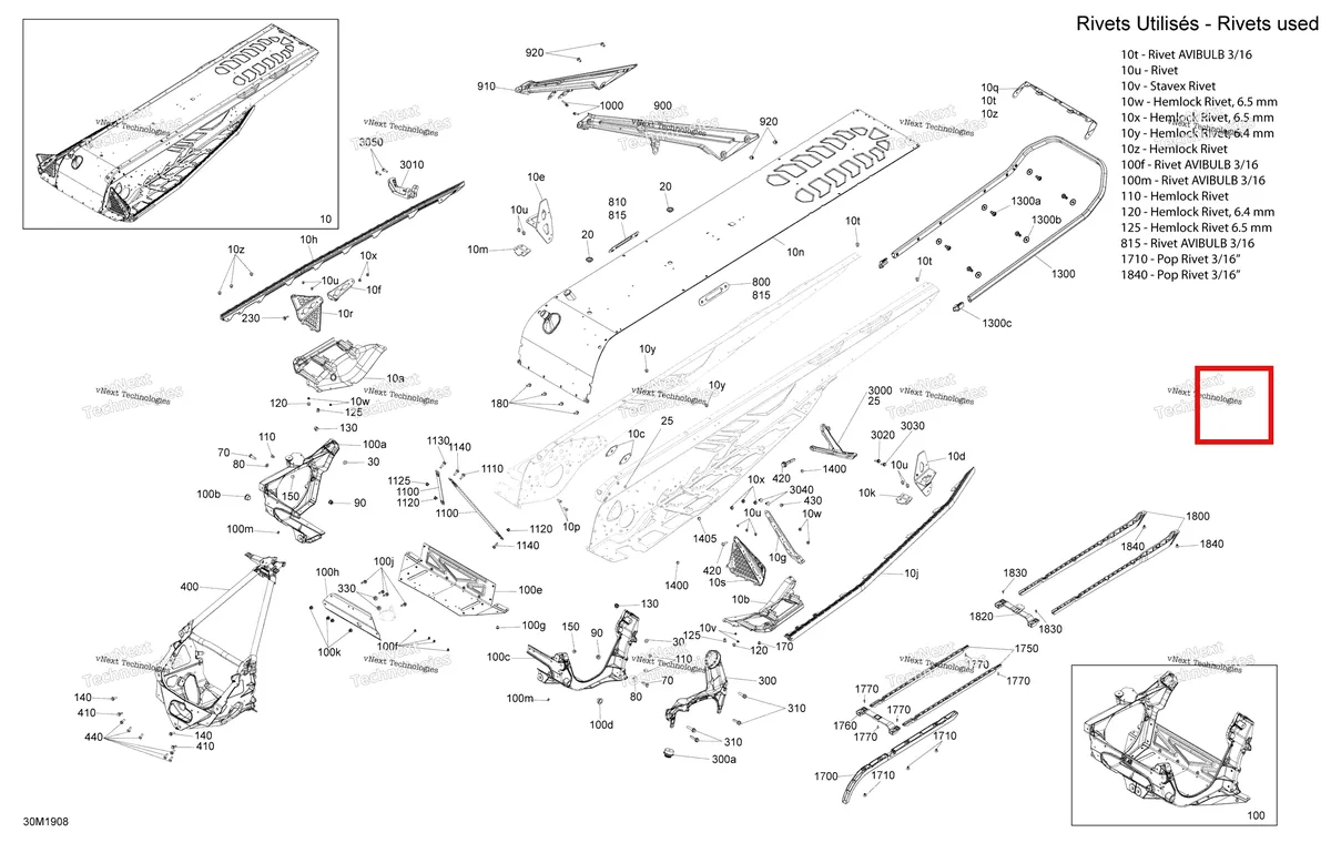 Деталь 518330300 на схеме узла 2019 Ski-Doo BACKCOUNTRY 600R E-TEC Frame