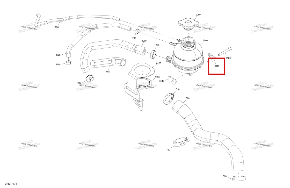 Деталь 518330617 на схеме узла 2026 Ski-Doo MXZ - RACING - 600 RS - BMTA - Neo Yellow - 15X137X1.75R Track Engine - Cooling
