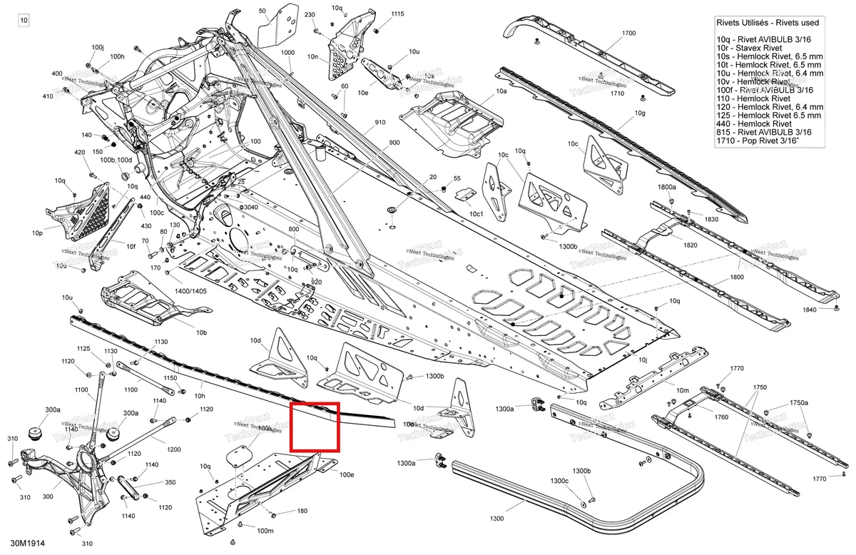 Деталь 518330687 на схеме узла 2019 Ski-Doo EXPEDITION SPORT 900 ACE Frame - Package Sport