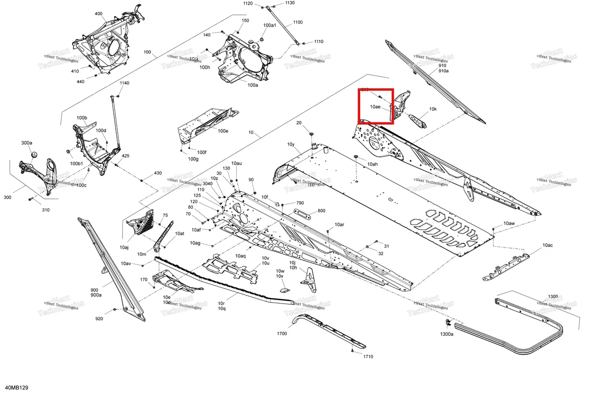 Деталь 518330691 на схеме узла 2022 Ski-Doo EXPEDITION SPORT 600 EFI Frame - System