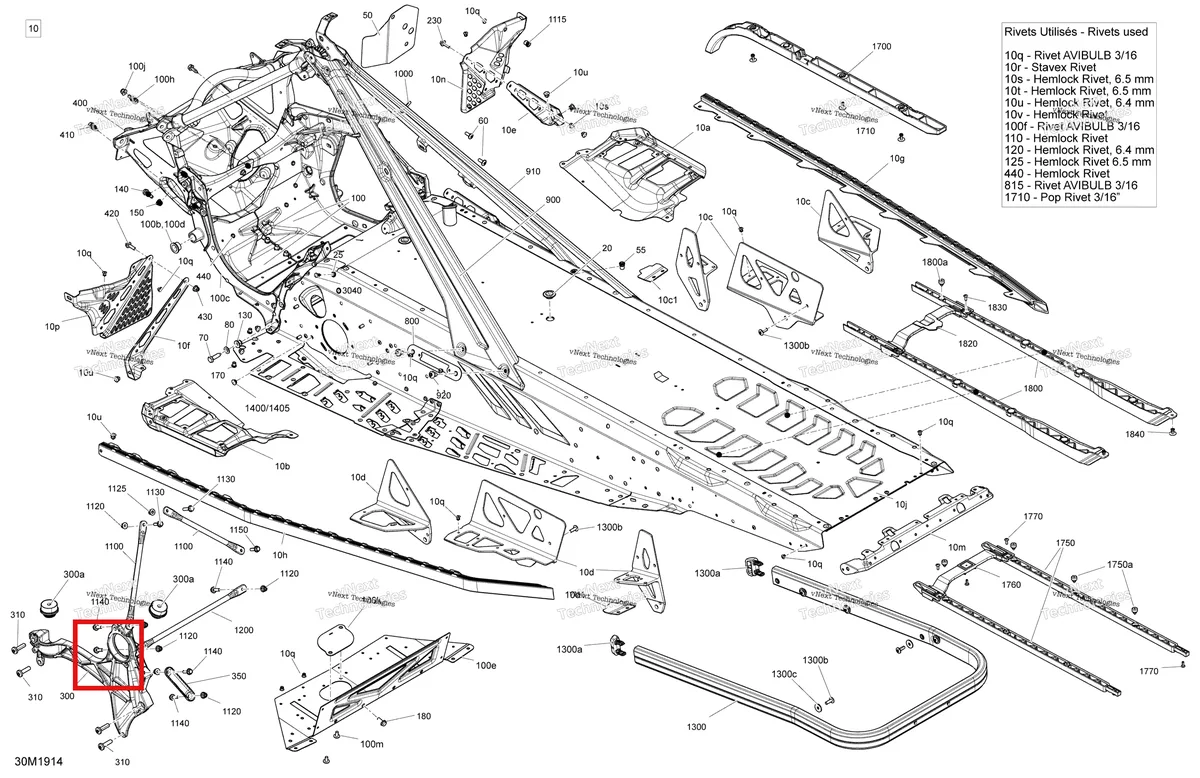 Деталь 518330692 на схеме узла 2019 Ski-Doo EXPEDITION SPORT 900 ACE Frame - Package Sport