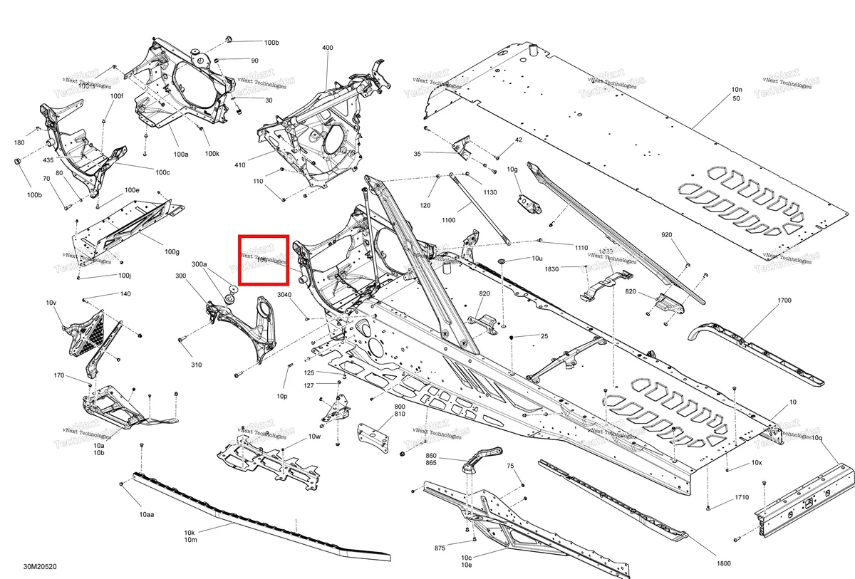 Деталь 518330755 на схеме узла 2020 Ski-Doo EXPEDITION LE/SE 600R E-TEC Frame - System - Le - Se