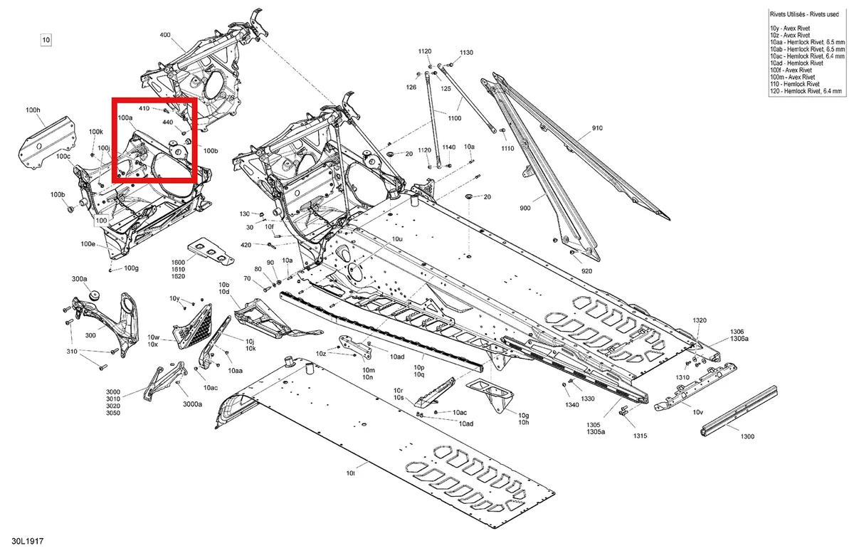 Деталь 518330759 на схеме узла 09- Frame XTerrain - 600R E-TEC & 850 E-TEC