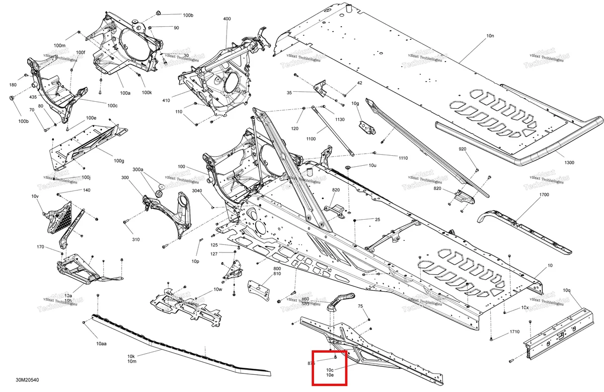 Деталь 518330841 на схеме узла 2020 Ski-Doo EXPEDITION XTREME 850 E-TEC Frame - System - Xtreme