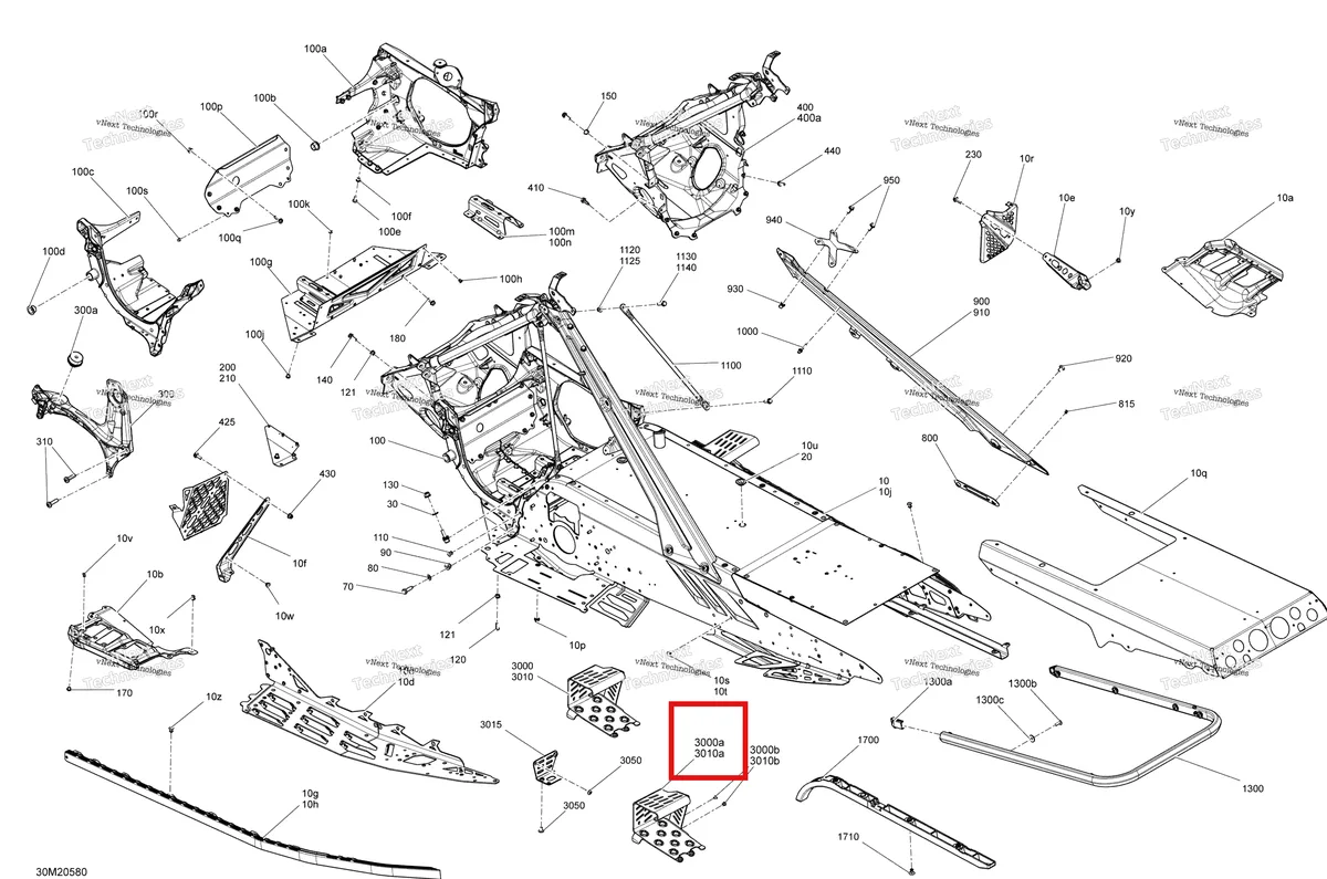 Деталь 518330868 на схеме узла 2020 Ski-Doo MXZ 600RS Frame - System - Racing