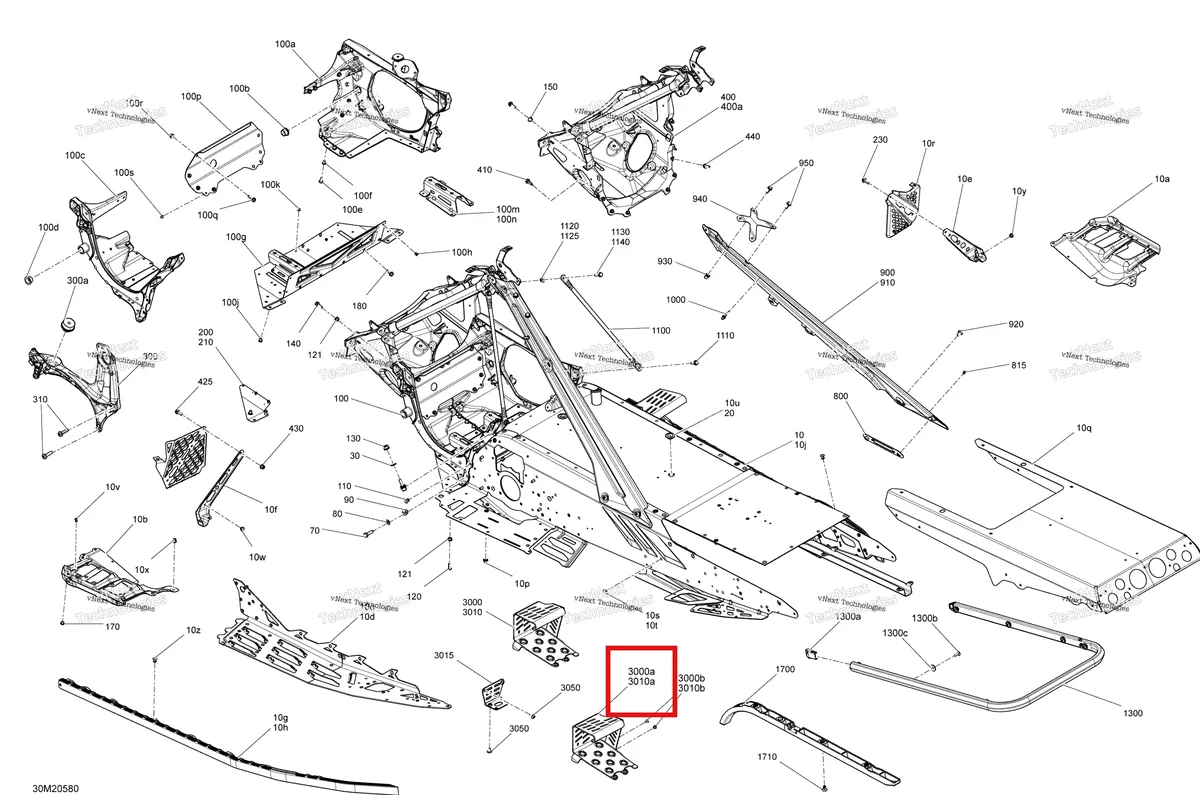 Деталь 518330869 на схеме узла 2020 Ski-Doo MXZ 600RS Frame - System - Racing
