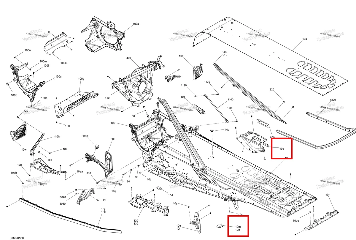 Деталь 518330979 на схеме узла 2020 Ski-Doo SUMMIT 600R E-TEC Frame - System - Sp
