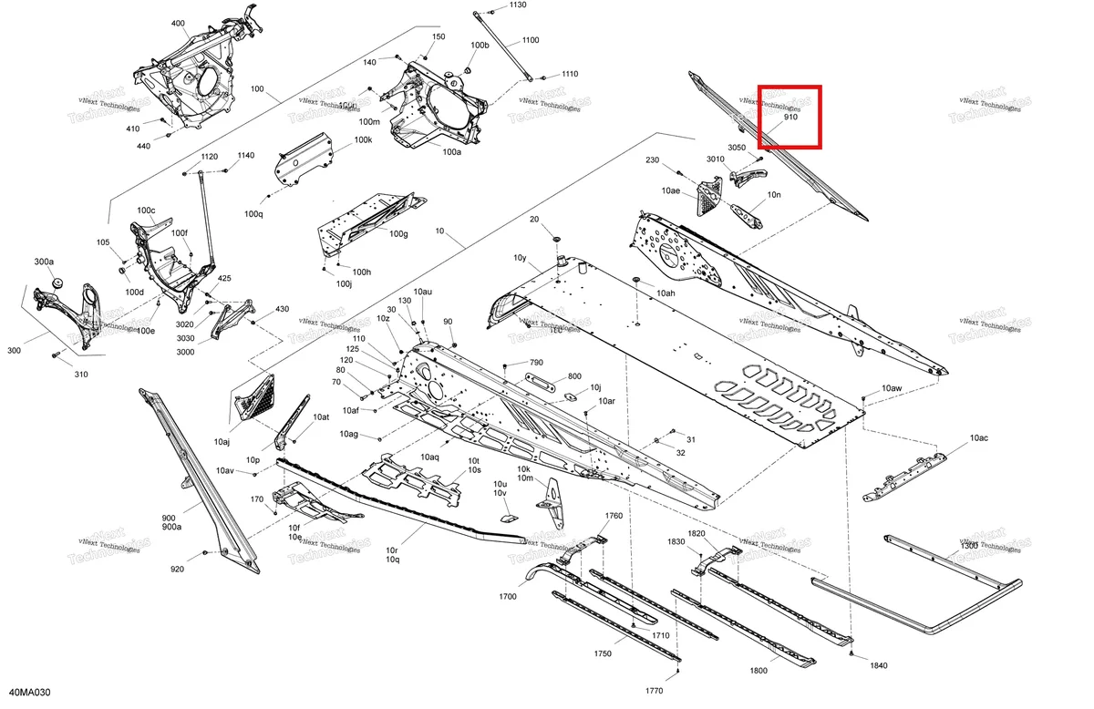 Деталь 518331056 на схеме узла 2021 Ski-Doo BACKCOUNTRY 850 E-TEC - X Frame - System - X