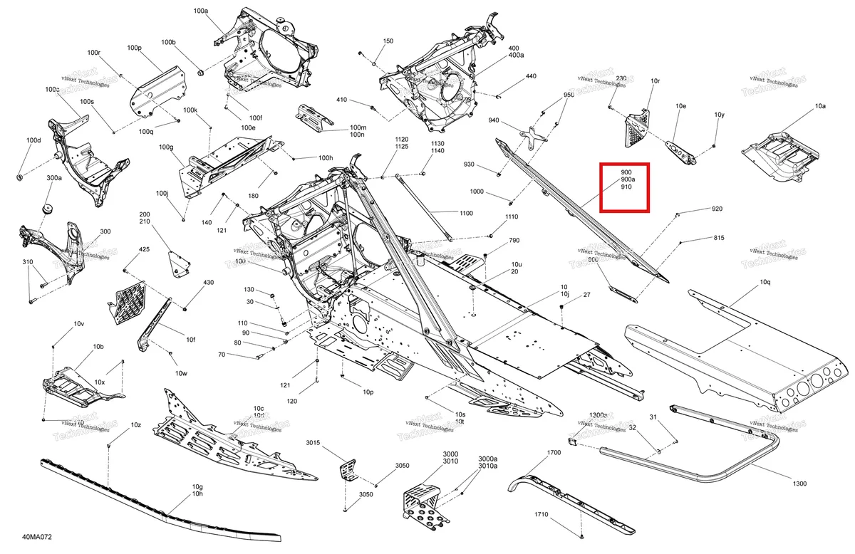 Деталь 518331058 на схеме узла 2021 Ski-Doo MXZ 600RS Frame - System