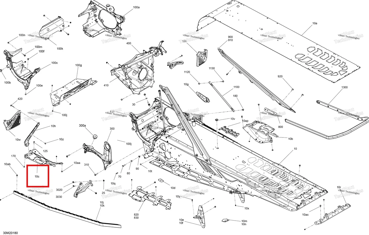 Деталь 518331395 на схеме узла 2020 Ski-Doo FREERIDE 154 850 E-TEC Frame - System - 154