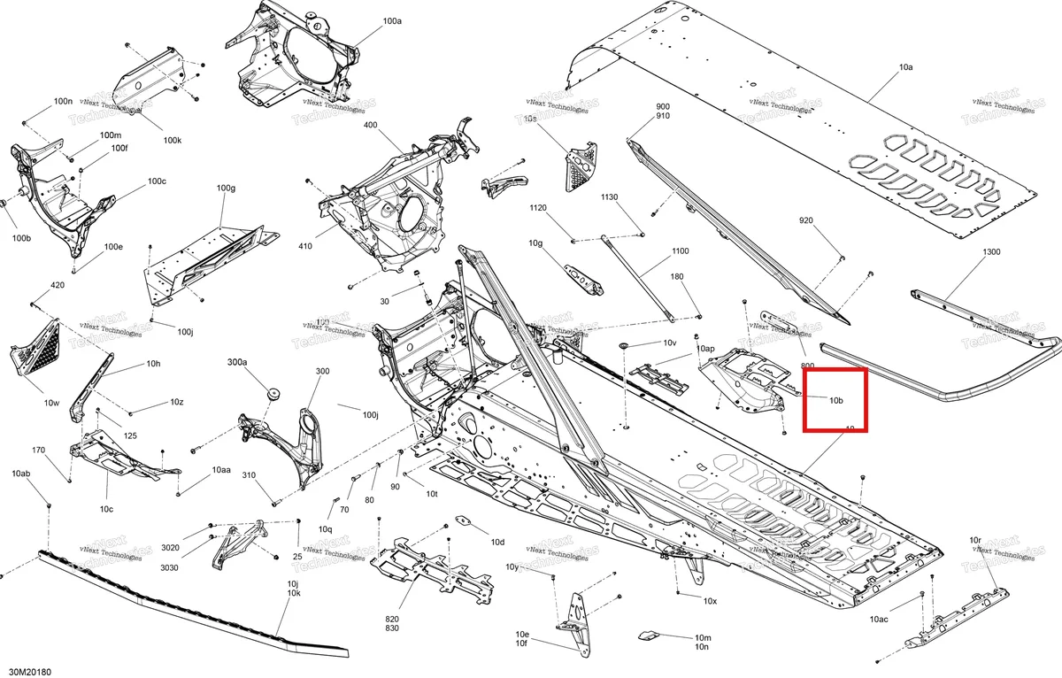 Деталь 518331396 на схеме узла 2020 Ski-Doo FREERIDE 154 850 E-TEC Frame - System - 154