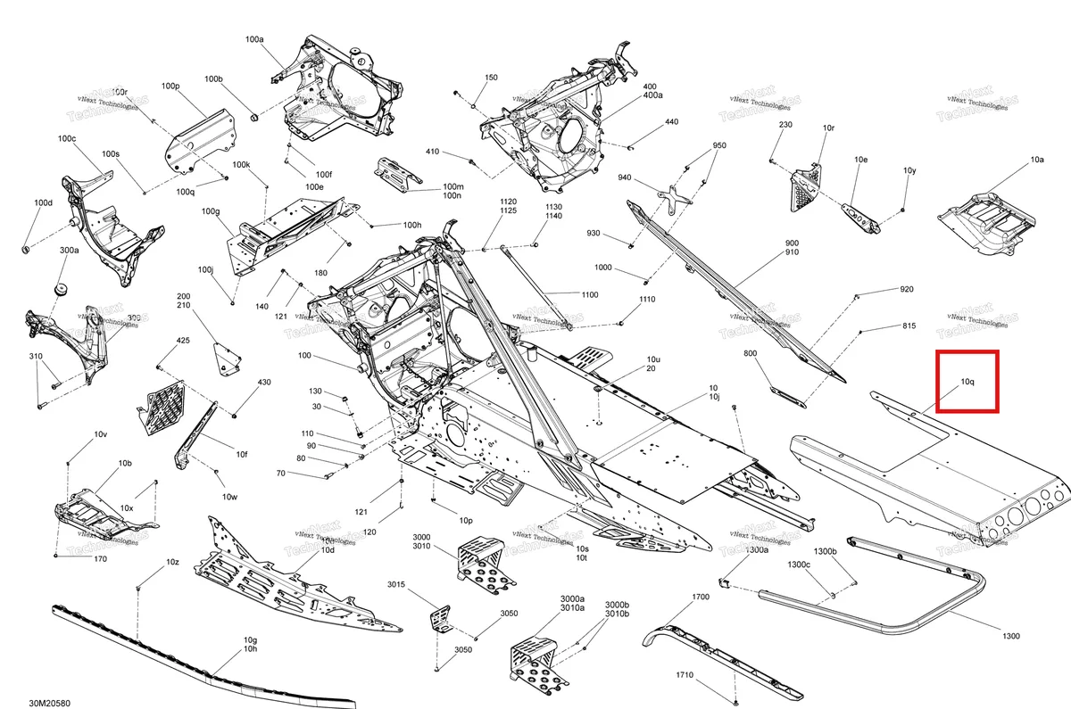 Деталь 518331531 на схеме узла 2020 Ski-Doo MXZ 600RS Frame - System - Racing
